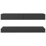 NNEVL TV Cabinet with LED Lights Grey 120x35 cm