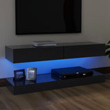 NNEVL TV Cabinet with LED Lights Grey 120x35 cm