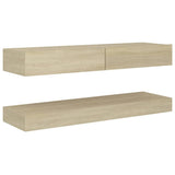 NNEVL TV Cabinet with LED Lights Sonoma Oak 120x35 cm