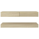 NNEVL TV Cabinet with LED Lights Sonoma Oak 120x35 cm