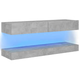 NNEVL TV Cabinet with LED Lights Concrete Grey 120x35 cm