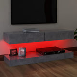 NNEVL TV Cabinet with LED Lights Concrete Grey 120x35 cm