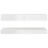 NNEVL TV Cabinet with LED Lights High Gloss White 120x35 cm