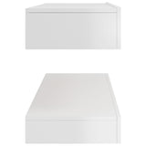 NNEVL TV Cabinet with LED Lights High Gloss White 120x35 cm