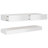 NNEVL TV Cabinet with LED Lights High Gloss White 120x35 cm