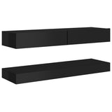 NNEVL TV Cabinet with LED Lights High Gloss Black 120x35 cm