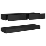 NNEVL TV Cabinet with LED Lights High Gloss Black 120x35 cm