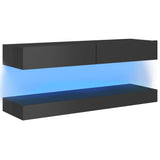 NNEVL TV Cabinet with LED Lights High Gloss Grey 120x35 cm