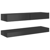 NNEVL TV Cabinet with LED Lights High Gloss Grey 120x35 cm