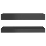 NNEVL TV Cabinet with LED Lights High Gloss Grey 120x35 cm