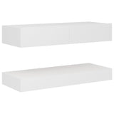 NNEVL TV Cabinet with LED Lights White 90x35 cm