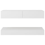 NNEVL TV Cabinet with LED Lights White 90x35 cm