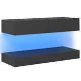 NNEVL TV Cabinet with LED Lights Grey 90x35 cm