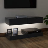 NNEVL TV Cabinet with LED Lights Grey 90x35 cm