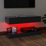NNEVL TV Cabinet with LED Lights Grey 90x35 cm