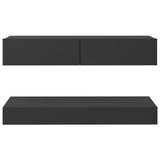 NNEVL TV Cabinet with LED Lights Grey 90x35 cm