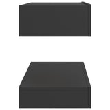 NNEVL TV Cabinet with LED Lights Grey 90x35 cm
