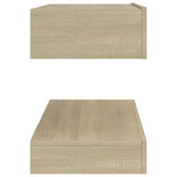 NNEVL TV Cabinet with LED Lights Sonoma Oak 90x35 cm