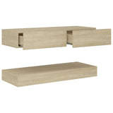 NNEVL TV Cabinet with LED Lights Sonoma Oak 90x35 cm