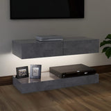 NNEVL TV Cabinet with LED Lights Concrete Grey 90x35 cm
