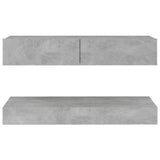 NNEVL TV Cabinet with LED Lights Concrete Grey 90x35 cm