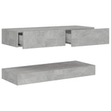 NNEVL TV Cabinet with LED Lights Concrete Grey 90x35 cm