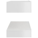 NNEVL TV Cabinet with LED Lights High Gloss White 90x35 cm