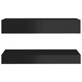 NNEVL TV Cabinet with LED Lights High Gloss Black 90x35 cm