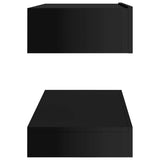 NNEVL TV Cabinet with LED Lights High Gloss Black 90x35 cm