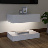 NNEVL TV Cabinet with LED Lights White 60x35 cm