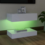 NNEVL TV Cabinet with LED Lights White 60x35 cm