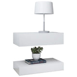 NNEVL TV Cabinet with LED Lights White 60x35 cm