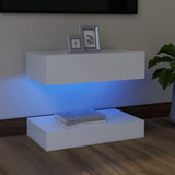 NNEVL TV Cabinet with LED Lights White 60x35 cm