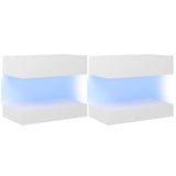 NNEVL TV Cabinets with LED Lights 2 pcs White 60x35 cm