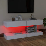 NNEVL TV Cabinets with LED Lights 2 pcs White 60x35 cm