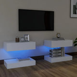 NNEVL TV Cabinets with LED Lights 2 pcs White 60x35 cm
