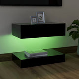 NNEVL TV Cabinet with LED Lights Black 60x35 cm