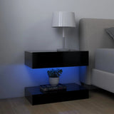 NNEVL TV Cabinet with LED Lights Black 60x35 cm