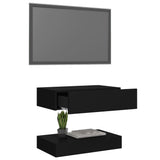 NNEVL TV Cabinet with LED Lights Black 60x35 cm