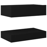NNEVL TV Cabinet with LED Lights Black 60x35 cm