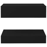 NNEVL TV Cabinet with LED Lights Black 60x35 cm