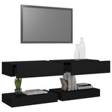 NNEVL TV Cabinets with LED Lights 2 pcs Black 60x35 cm