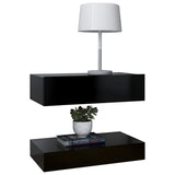 NNEVL TV Cabinets with LED Lights 2 pcs Black 60x35 cm
