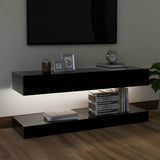 NNEVL TV Cabinets with LED Lights 2 pcs Black 60x35 cm