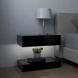 NNEVL TV Cabinets with LED Lights 2 pcs Black 60x35 cm