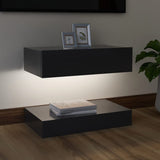 NNEVL TV Cabinet with LED Lights Grey 60x35 cm