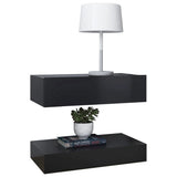 NNEVL TV Cabinets with LED Lights 2 pcs Grey 60x35 cm