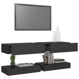 NNEVL TV Cabinets with LED Lights 2 pcs Grey 60x35 cm