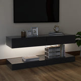 NNEVL TV Cabinets with LED Lights 2 pcs Grey 60x35 cm
