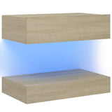 NNEVL TV Cabinet with LED Lights Sonoma Oak 60x35 cm